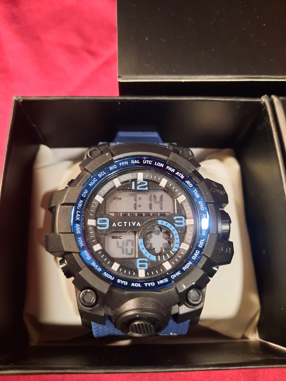 Activa Men’s Black and Blue Rugged Digital Sport Watch 1869